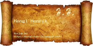 Hengl Henrik névjegykártya